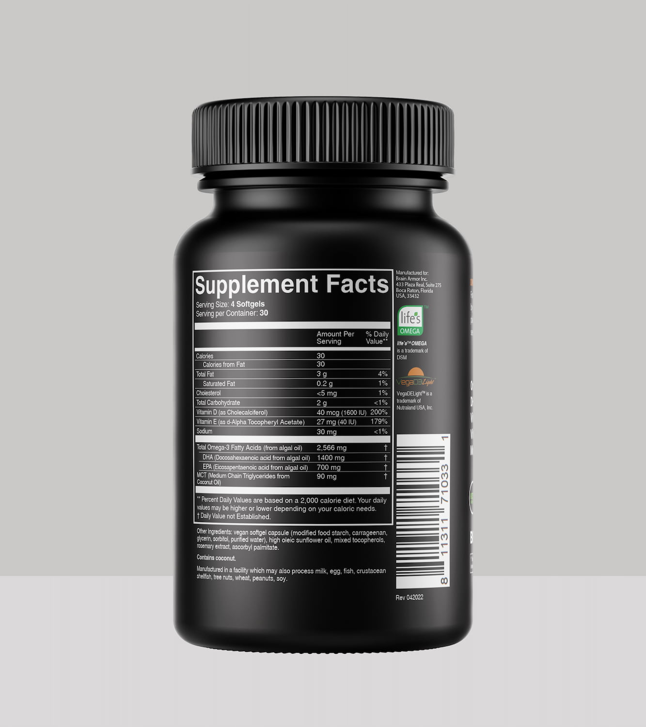 Brain Armor Plant Based Nutrients Professional Strength - 120ct - Image 3
