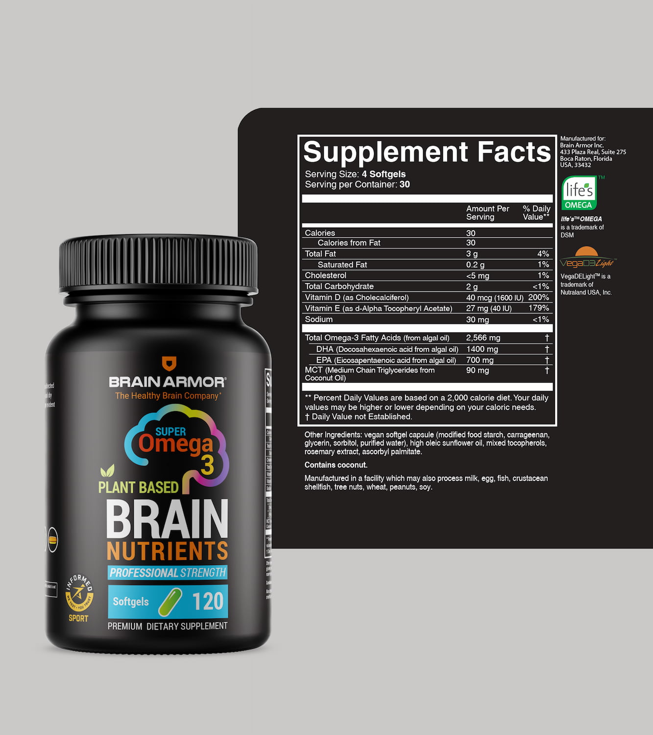 Brain Armor Plant Based Nutrients Professional Strength - 120ct - Image 4