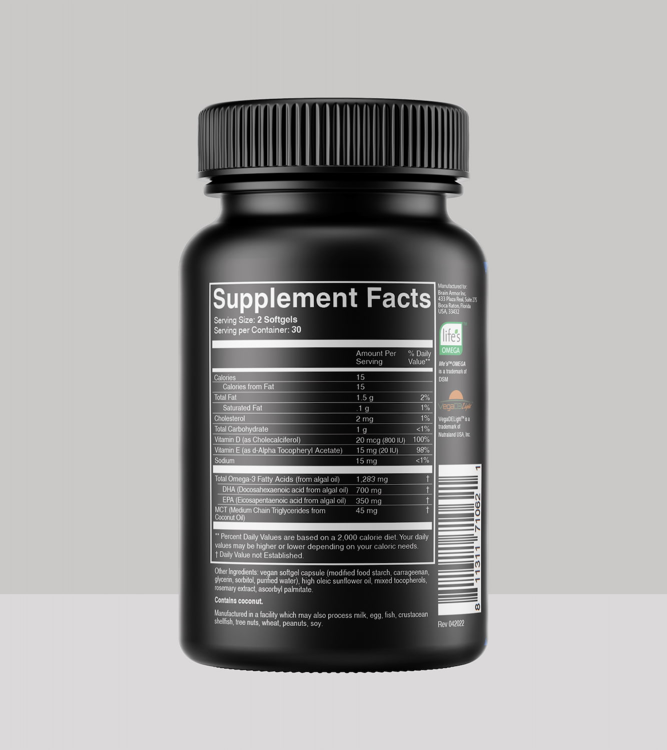 Brain Armor Plant Based Brain Nutrients Regular Strength - Softgels 60ct - Image 4