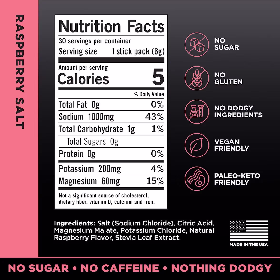 LMNT REPLENISHMENT SOLUTION 6G 30'S RASPBERRY SALT - Image 2